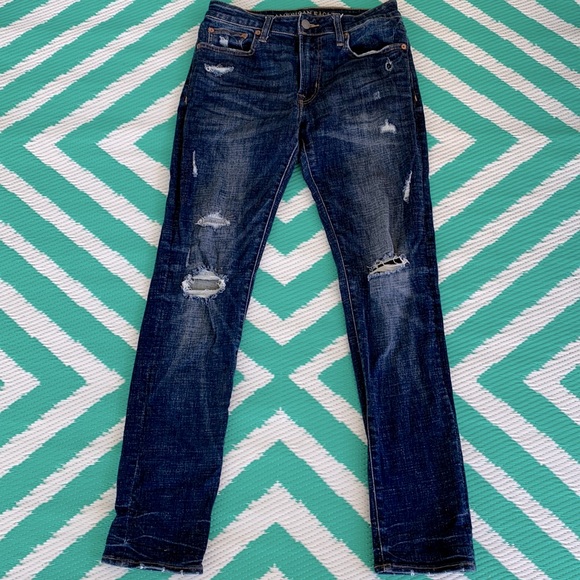 American Eagle Outfitters Other - American Eagle Next Level Flex Size 32x32 Men’s Dark Wash Distressed Jeans